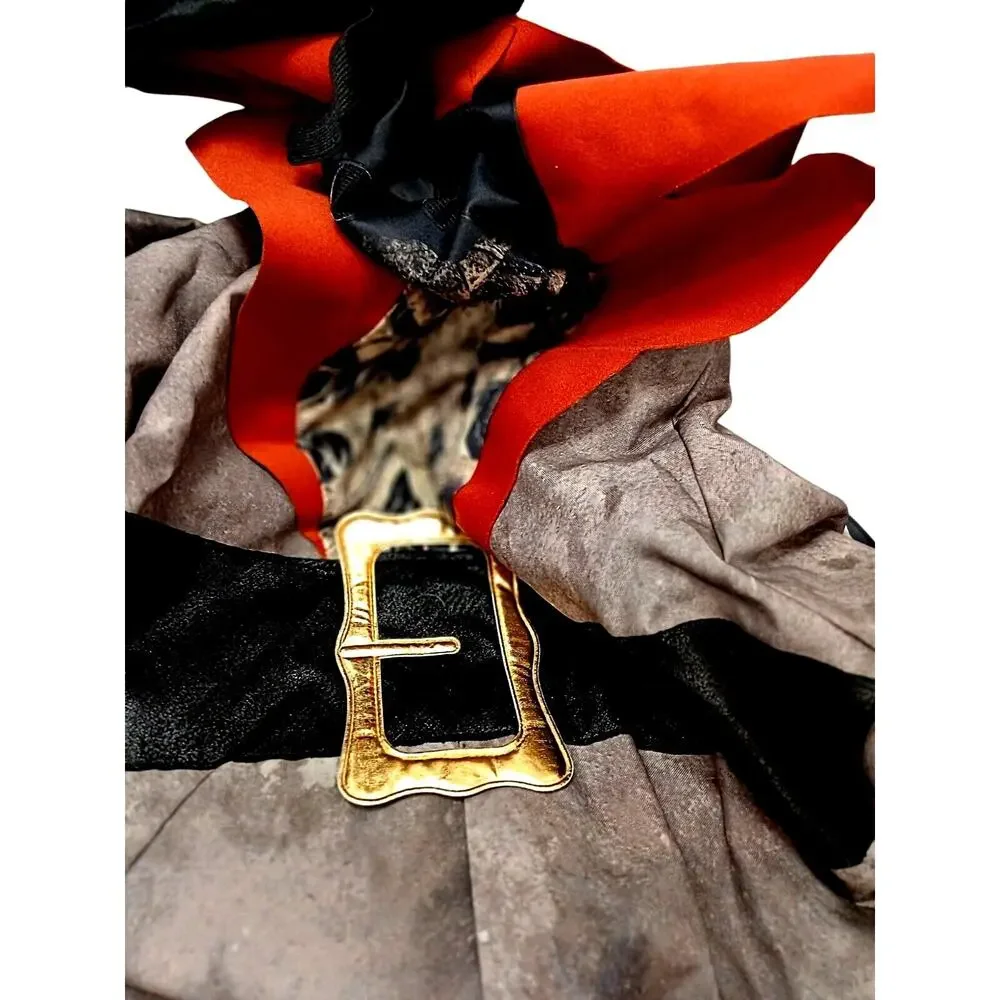 Skeleton Pirate Costume CHILD Sz XL 14-16 Illusion 9 INCHES TALLER Halloween
